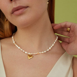 A JOYAS HEART baroque pearl pendant necklace