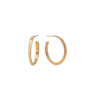 FORGED large hoop earrings, gold-plated