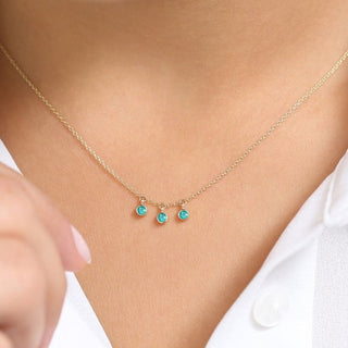 CIRCINUS 3 droplet gemstone necklace, 9ct white gold