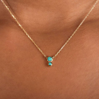 AURIGA double gemstone pendant necklace