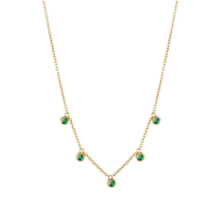 CIRCINUS 5 droplet necklace, 9ct yellow gold