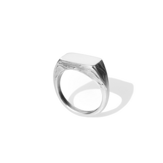 The Hewn signet ring by Lunaflux handmade from recycled sterling silver.