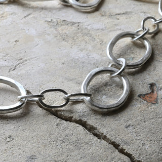OBLONG chunky chain necklace, silver