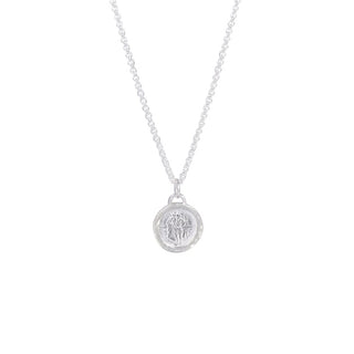 ST. CHRISTOPHER coin pendant necklace, silver