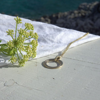 CAROUSEL open circle pendant necklace, silver