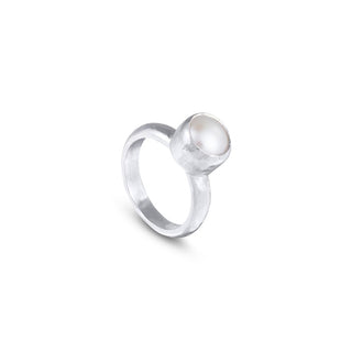 PEBBLE & PEARL chunky ring, silver