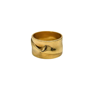 THE RIPPLE chunky ring, gold-plated