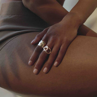 THE ROPE chunky ring, gold-plated