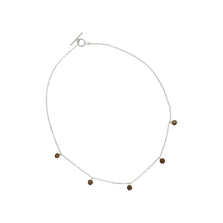 POSA beaded gemstone necklace, gold-filled