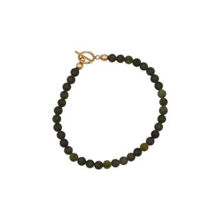 THALIA gemstone beaded bracelet, gold-plated