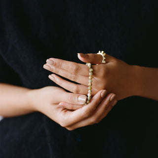 THALIA gemstone beaded bracelet, gold-plated