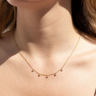 CIRCINUS 5 droplet necklace, 9ct rose gold