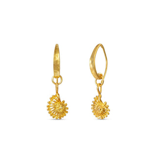 AMMONITE SHELL drop earrings, gold-plated