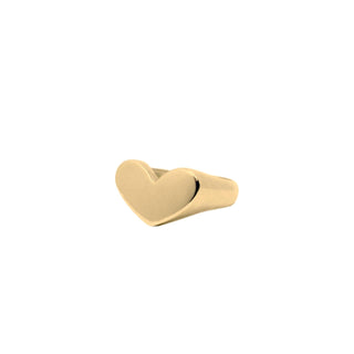 LATIDO chunky heart signet ring, gold-plated