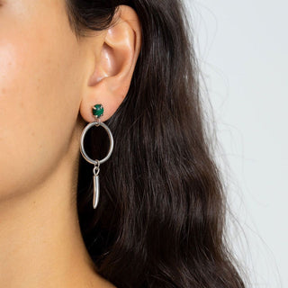 COLMILLO malachite statement drop earrings