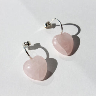 LATIDO rose quartz heart drop earrings