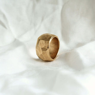 STONE chunky ring, gold-plated