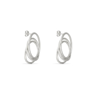 MINI SWIRL stud earrings, silver