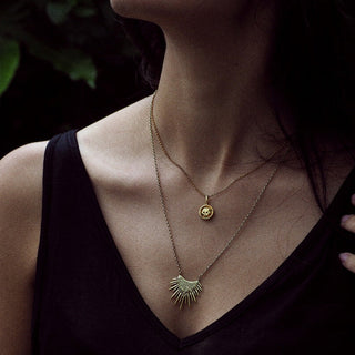 CHERON MINI SKULL pendant necklace, gold-plated