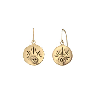 ST. FOIX SKULL drop earrings, 9ct gold