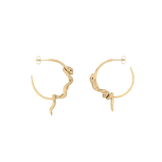 CAVIGNI SNAKE large hoop earrings, gold-plated