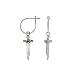 ORSINO DAGGER drop earrings, silver