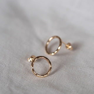 HALO open circle stud earrings, 9ct gold