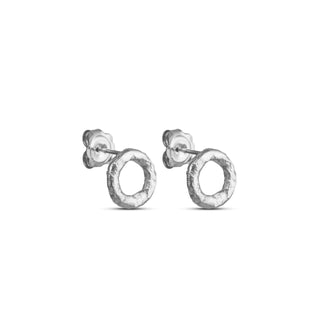 GAIA open circle stud earrings, silver
