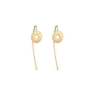 STAR AMULET drop earrings, 9ct gold