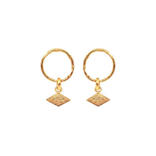 TEXTURED SHAPES drop earrings, gold-plated