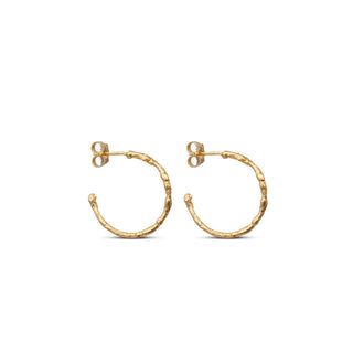 TEXTURED SHAPES midi hoop earrings, 9ct gold