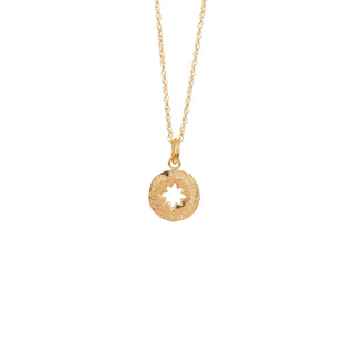 STAR AMULET coin pendant necklace, gold-plated
