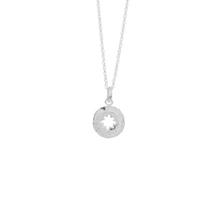 STAR AMULET coin pendant necklace, silver