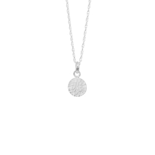 ROUND TAG coin pendant necklace, silver