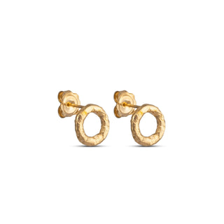 GAIA open circle stud earrings, gold-plated