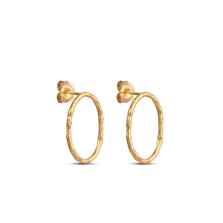 LOOP short drop earrings, gold-plated