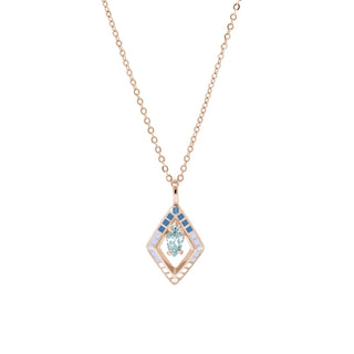 HAYDEN blue topaz pendant necklace, solid rose gold