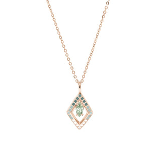 HAYDEN green amethyst pendant necklace, rose gold plated