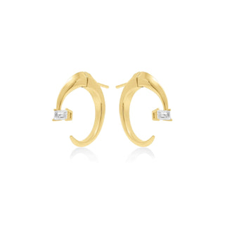 TEARS diamond midi hoop earrings, 18ct yellow gold