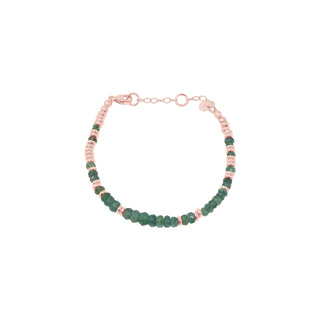 PIETRA colourful gemstone beaded bracelet, rose gold plated