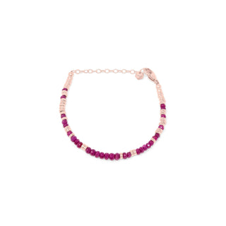 PIETRA colourful gemstone beaded bracelet, rose gold plated