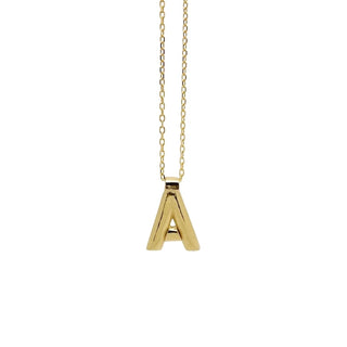 INITIAL chunky pendant necklace, 9ct gold
