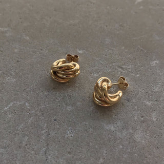 MARTA TWIST chunky huggie hoop earrings, gold-plated