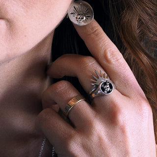 VILLEFORT SPIKED HALO ring, silver