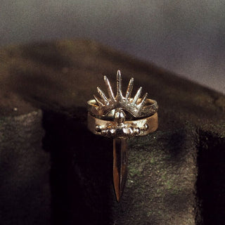 VILLEFORT SPIKED HALO ring, 9ct gold