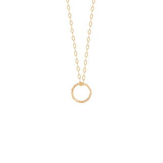 HAMMERED CIRCLE pendant necklace, 9ct gold