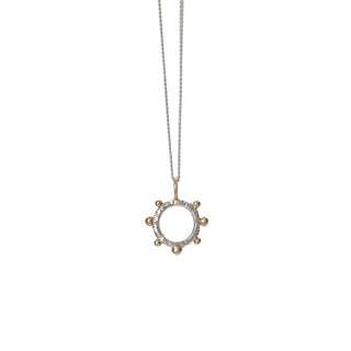 BOBBLE open circle pendant necklace, 9ct gold and silver