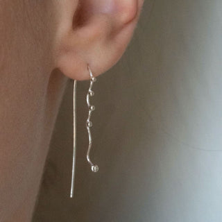 BOBBY threader drop earrings, silver