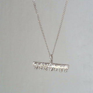 T-BAR BOBBLE pendant necklace, silver