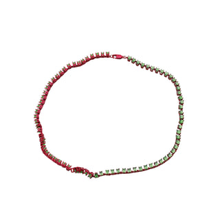 MIDNIGHT MAZE pink & green beaded necklace
